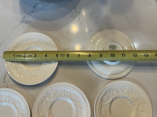 Juego de 8 platillos de pergamino en relieve WEDGWOOD England PATRICIAN para tazas Demitasse - Imagen 6 de 8