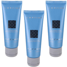 Chrome by Azzaro for Men Combo Pack: Hair  Body Shampoo 7.59oz 3x2.53oz Tube