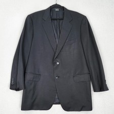 Ermenegildo Zegna Jacket Mens 46 Black Two Button Suit Blazer Switzerland