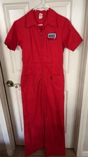Vintage Red Turbo Short Sleeve Coveralls Workwear Jumpsuit Size M Canadian