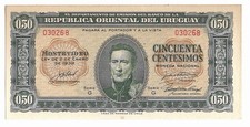 Uruguay | 1939 | 50 Centésimos | P# 34 | Ext. Fine