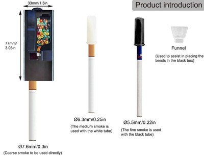 Cigarette beads Pusher Injector + 100 Beads, Pops Explosion ICE MENTHOL  Flavor