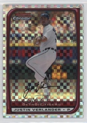2008 Bowman Chrome X-Fractor 60/250 Justin Verlander #102 1o4y