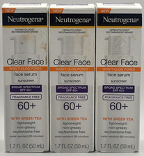 3PK Neutrogena Clear Face Serum SPF 60  FRAG FREE  1.7 FL OZ EA  EXP 11/26