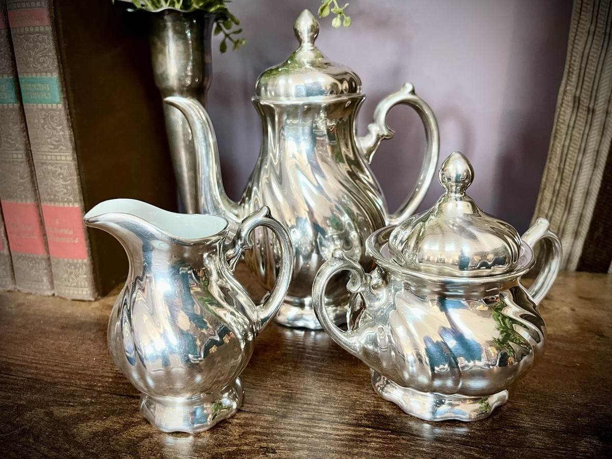 ANCIENNE VERSEUSE THEIERE Metal Argente Kirby Beard &Co Paris EUR 39,00 - FR