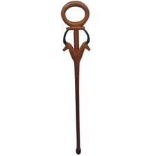 Vintage African Antelope Hand Carved Wooden Walking Stick Cane 38"