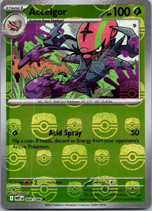 Accelgor (Master Ball Pattern) Uncommon SV: White Flare 009/086 NM