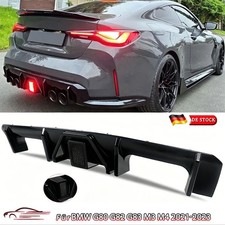 Für BMW M3 G80 M4 G82 G83 Hochglanz Schwarz Stoßfänger Heckdiffusor MIT Licht