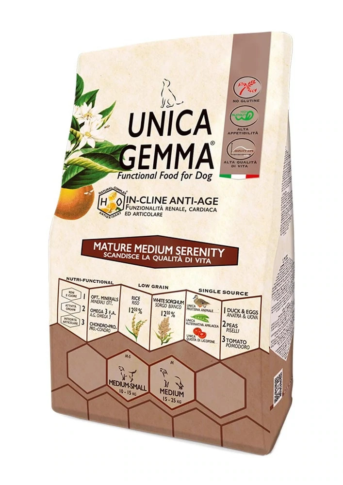 Crocchette Gheda Serenity Mature Medium 10kg - Dieta Funzionale Cani