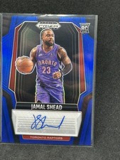 /49 2024-25 Prizm Black Jamal Shead AUTO Rookie Signatures Blue Prizm Raptors