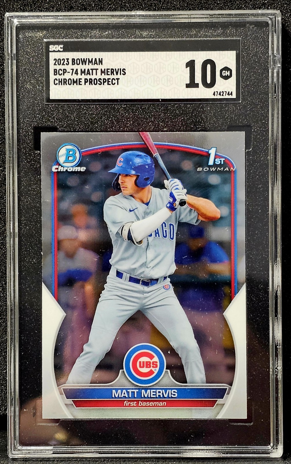 Matt Mervis 2023 Bowman Chrome #BCP-74 1st Prospect Rookie SGC 10 Chicago Cubs