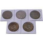 5 Peace Silver Dollars Lot 1922 1924 1926 Mixed Dates $1 90% Silver Coins