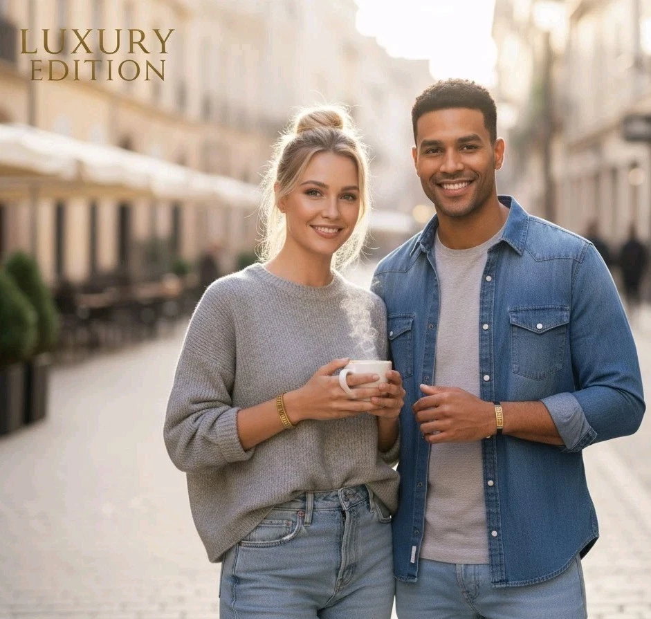 Pulseira de ouro estilo Versace masculina chave grega presente de luxo | Entrega gratuita no Reino Unido - Imagem 4 de 4