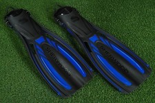 SHERWOOD ELITE OPEN HEEL DIVE FINS BLUE / BLACK, SIZE LARGE 11-12  NEVER USED 