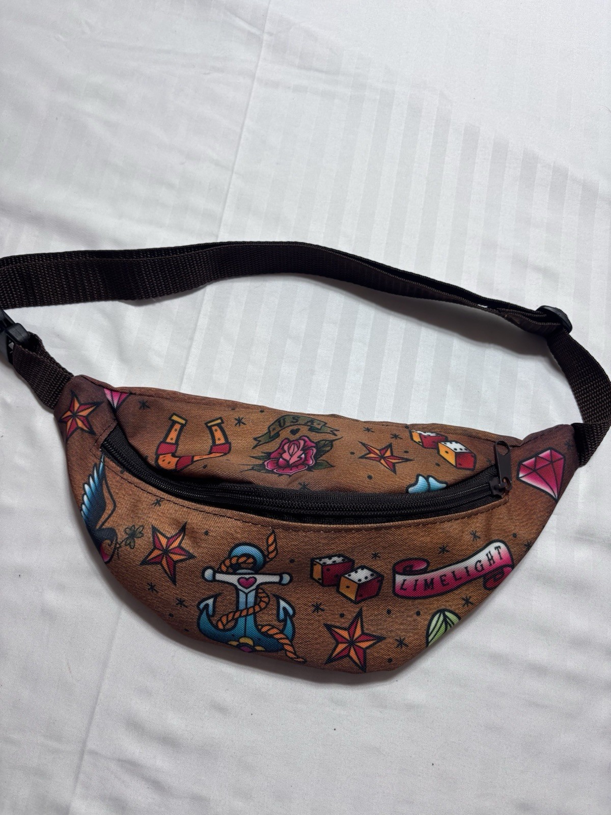 Unbranded Brown Fanny Pack Vintage Looking Limelight Knife Cross Bag