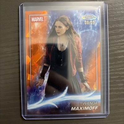 2025 Topps Chrome Marvel Studios Orange Sapphire 8/25 #52 Wanda Maximoff
