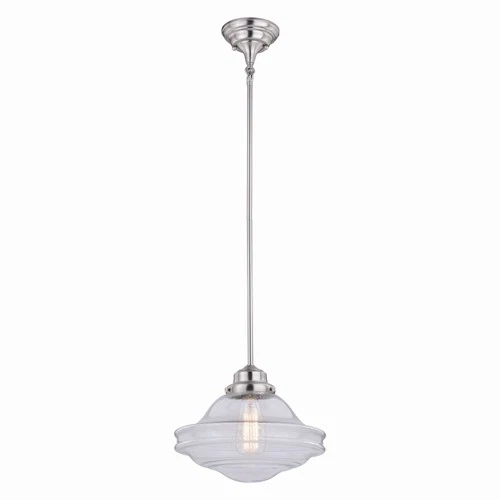 Huntley 1-Light Pendant in Farmhouse and Schoolhouse Style 14.75 Inches Tall and - Picture 1 of 13