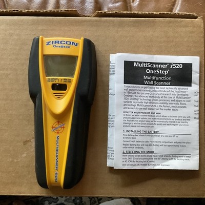 Zircon Onestep MultiScanner i520 Center-Finding Stud Finder, Metal,AC Electrical