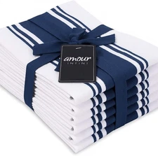  Kitchen Towels 100% Cotton Pack of 6, Highly Absorbent Quick 