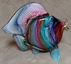 MAD ART ARTIST  RINA FEHRENSEN BLOWN ART GLASS LARGE RAINBOW ANGEL FISH 2006 — photo 6