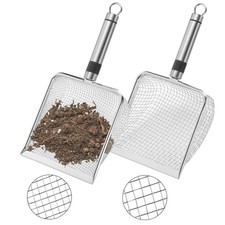 2 Pcs Wider Gardening Soil Sifter-5.5" W Garden Sieve Sifter with Handle 3.8...