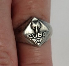 Cubs BSA 925 Sterling Silver Ring Size 5.75 Vintage Cub Scout Ring