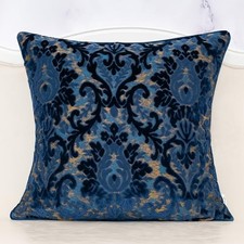 Boho Floral Throw Pillow Cover 20x20 Inch Cut 20" x 20" Pack of 1 Blue