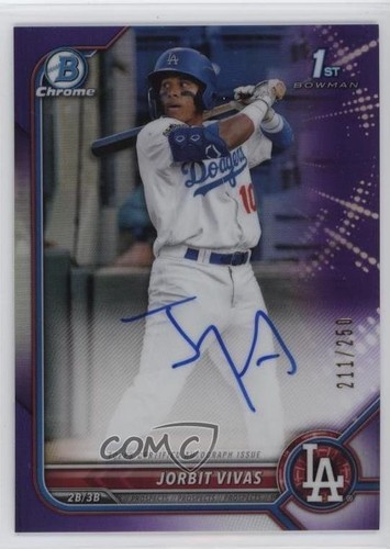 2022 Bowman Chrome Prospect Purple Refractor /250 Jorbit Vivas #CPA-JV Auto
