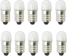 Generic 10PCS E10 LED Bulbs 12V Cool White Mini Screw Light Lamps 0.5W 65Lm