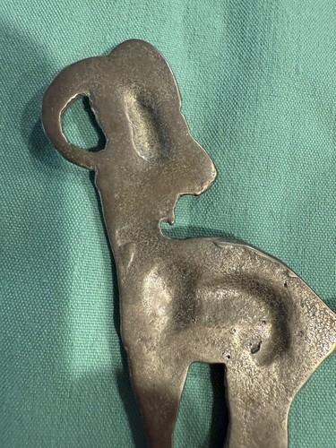Vintage schwerer Messing großes Horn Schaf Widder Steinbock Flaschenöffner 5 5/8" - Bild 9 von 15