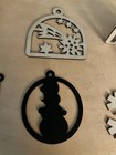 Lot Of 12 Unfinished Wooden Christmas Ornaments 3D Laser Cut Tree Snowflake DIY — photo 4