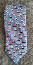 Vineyard Vines Tie Ice Hockey Player  Goalie Print Red 100 Silk Sports 50"