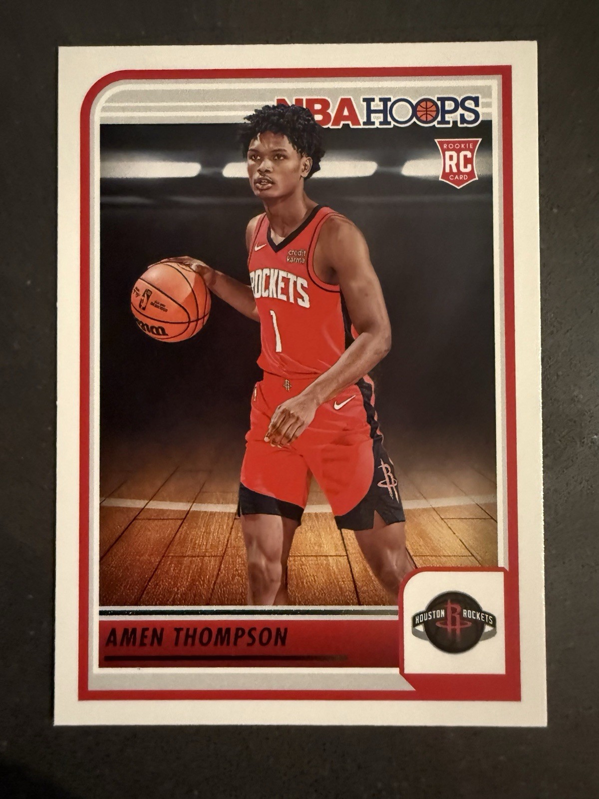 2023-24 Panini NBA Hoops - Rookies Amen Thompson #242 (RC) Houston Rockets