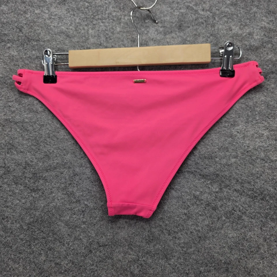 Parte inferior de bikini Victoria's Secret para mujer rosa medio con tiras ganchillo descarado Foto 3 de 4