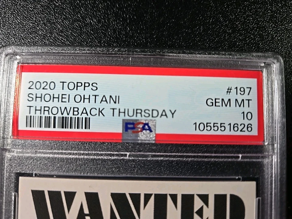 PSA 10 Shohei Ohtani TBT Throwback Thursday 2020 #197 Wanted Dual Threat - Image 4 of 4