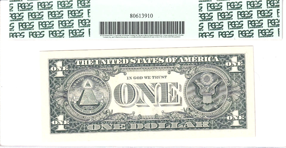 2003-A $1 FRN PCGS gema nueva 66PPQ elegante serie binaria 0/1 VERDADERA #B01100011G Foto 2 de 2