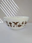 Vintage PYREX # 403 , 2 1/2 Qt Mixing Bowl Early American Pattern Brown & White
