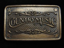 QA09117 VINTAGE 1970s  COUNTRY MUSIC  COMMEMORATIVE BRASSTONE BELT BUCKLE