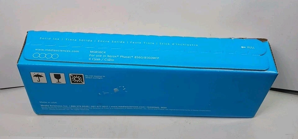MediaSciences Solid Ink Cyan 4 Pack for Xerox Phaser 8560 8560MFP New Sealed - Image 3 of 4