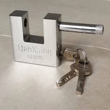 D Shaped Heavy Duty Security Padlock with 3 KeysHardened Solid Steel Hardware Mo