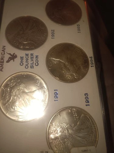 5 WALKING LIBERTY AMERICAN EAGLE DOLLARS COIN 1oz. .999 FINE SILVER