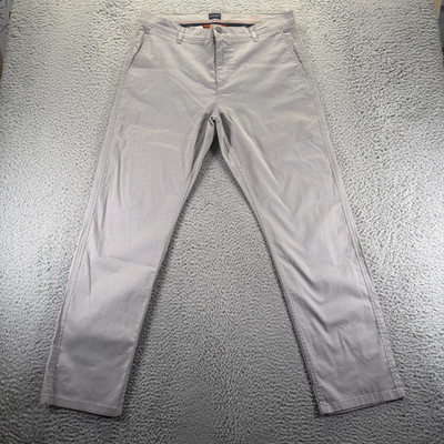 Dockers Pant Mens 36x32 Gray Cotton Khakis Straight Leg Workwear Utility Travel