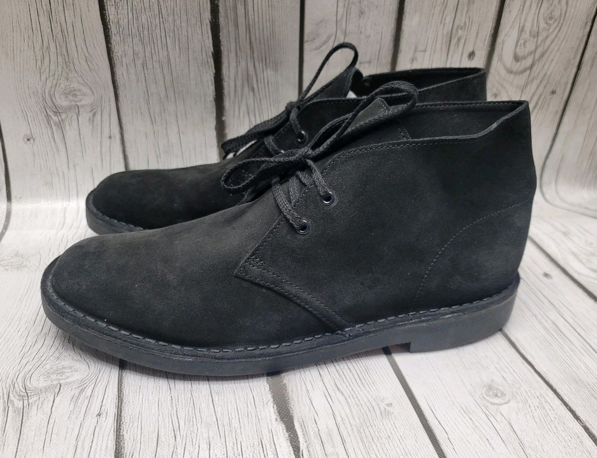 CLARKS Desert Trek Black Suede Chukka Ankle Boots Men display picture 1