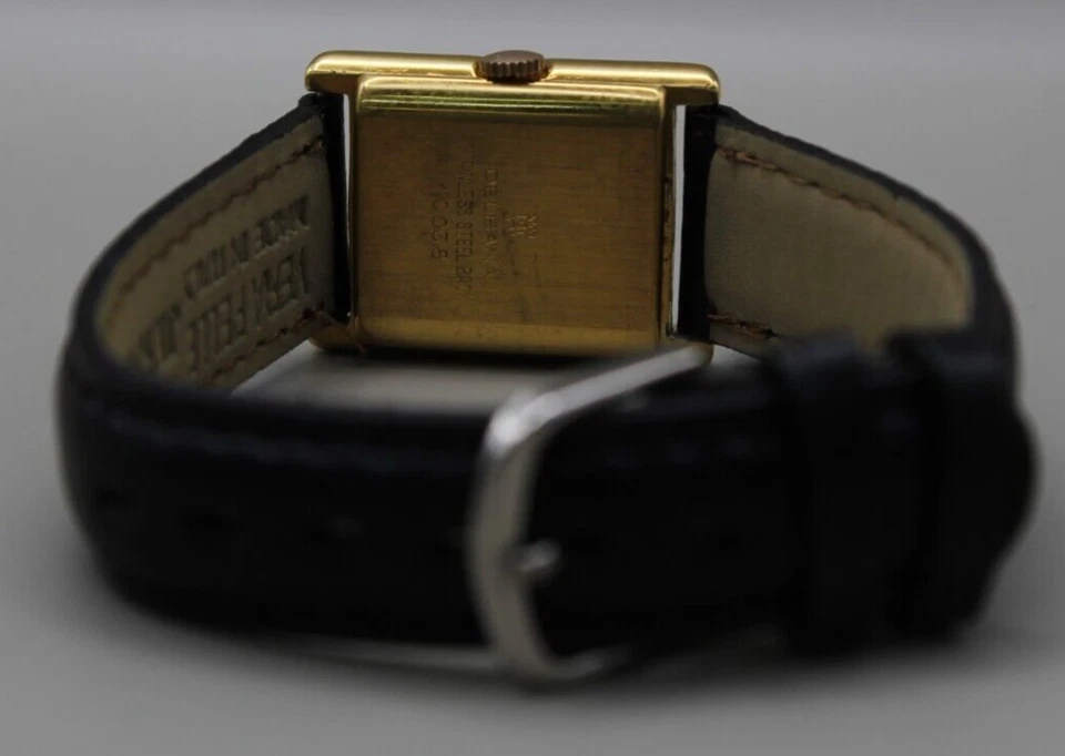 Delbana TANK square case Gold plated ref. 10038 17 Jewels manual wind 22mm - Image 4 of 4