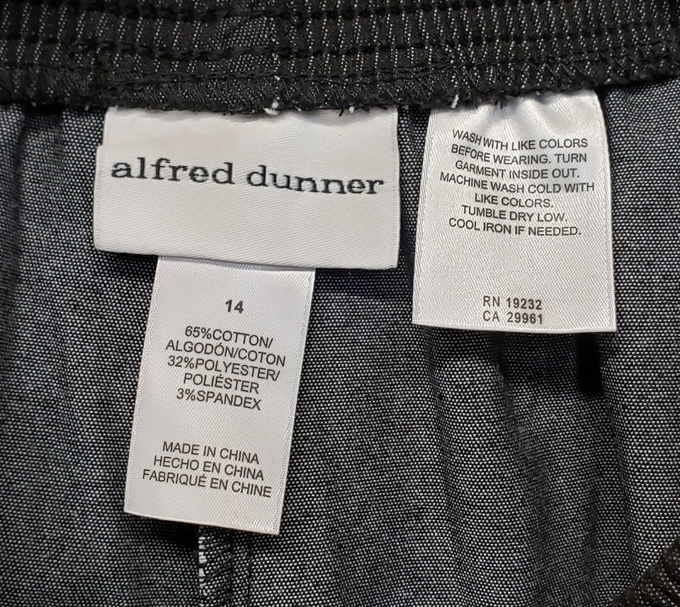 Брюки женские Alfred Dunner 14 эластичные черные без застежек эластичные 30x30 новые с ценниками - Изображение 3 из 4