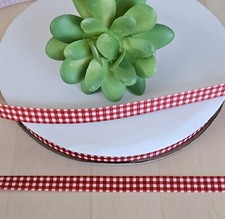 3/8" 1 YD Red  White Plaid Grosgrain Ribbon Christmas Buffalo Check Ribbon