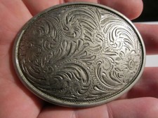 WESTERN THEME ETCHED DESIGN BELT BUCKLE METAL - BBA44