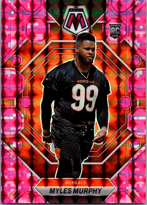 2023 Panini Mosaic Rookies Camo Pink Mosaic Prizm Myles Murphy #351 Rookie RC