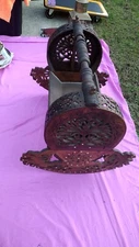 Antique Ottoman Empire Baby Rocking Cradle From Turkey Hand Carved 19th Century