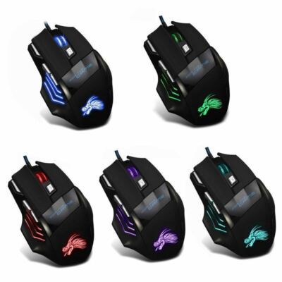 5500dpi USB Wired Red Dragon 7D Gaming Mouse 1 Key Forward Back